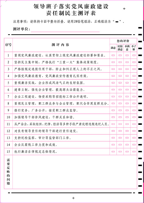 領(lǐng)導(dǎo)班子民主測評